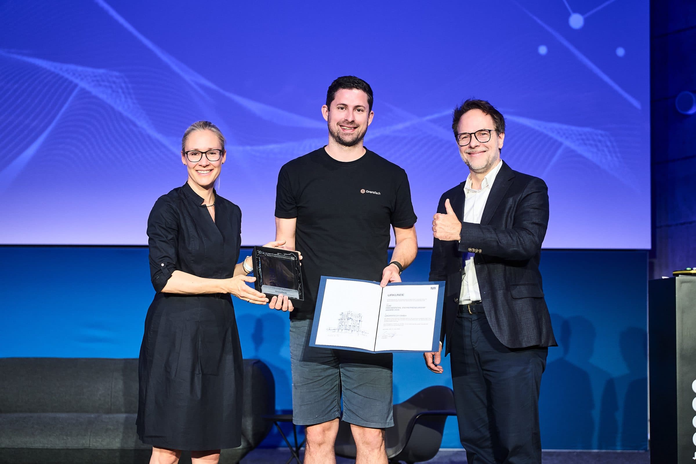 TUM Presidential Entrepreneurship Award 2026 geht an Ororatech